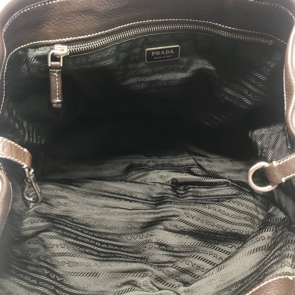 *SOLD* Prada Green Nylon & Brown Leather Twin Handle Bag - Picture 10 of 12